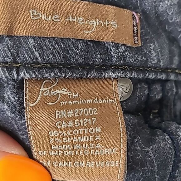 PAIGE | Straight Leg Jeans | Blue Heights | Size 25 | Black Premium Denim Luxury - Picture 8 of 9